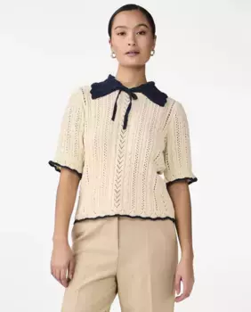 Вязаный топ с бантом Yas, цвет Crudo