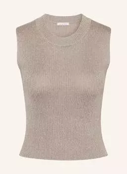 Вязаный топ с блестящей пряжей Mrs & Hugs, коричневый