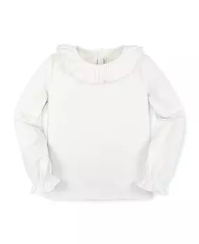 Вязаный топ с длинными рукавами и рюшами для девочек, для малышей Hope & Henry