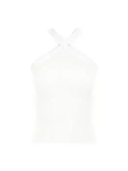 Вязаный топ с халтернеем Nocturne, белый