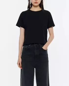 Вязаный топ с короткими рукавами и круглым вырезом Bimba Y Lola, черный