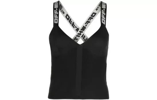 Вязаный топ с логотипом на ленте Off-White