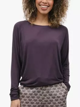 Вязаный топ с напуском с длинными рукавами Cyberjammies, коричневый