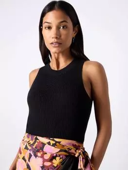 Вязаный топ с отложным воротником Ro&Zo, черный