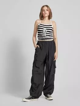 Вязаный топ с полосатым узором Tommy Jeans, черный