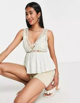 Вязаный топ с принтом пейсли ASOS DESIGN