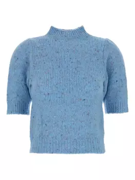 Вязаный топ с рукавами-фонариками I BLUES, синий