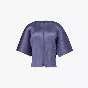 Вязаный топ с рукавами-крылышками August Pleats Please Issey Miyake, синий