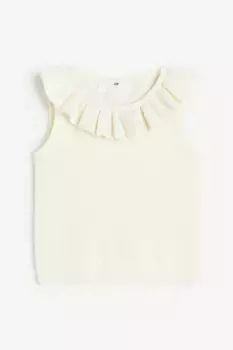 Вязаный топ с рюшами H&M, белый