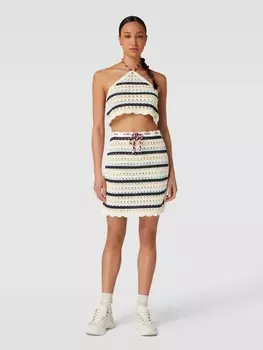 Вязаный топ с воротником-халтер модель «ЛЕТО КРЮЧКОМ» Tommy Jeans, светло-желтый