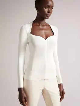 Вязаный топ с вырезом в форме сердца Ted Baker, белый