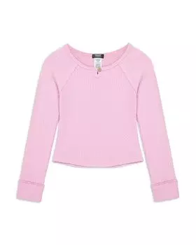 Вязаный топ с замочной скважиной для девочек - Big Kid Truce, розовый