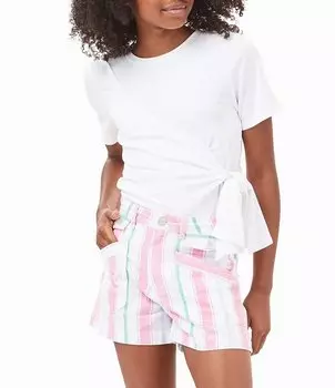 Вязаный топ с запахом спереди и завязкой Habitual Big Girls 10–14 Gianna, белый