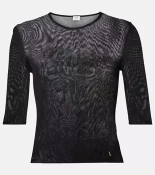 Вязаный топ Saint Laurent, нуар