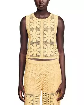 Вязаный топ Sandro, желтый