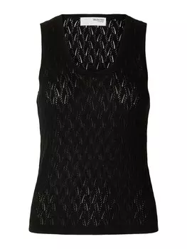 Вязаный топ SELECTED SLFAgny, черный