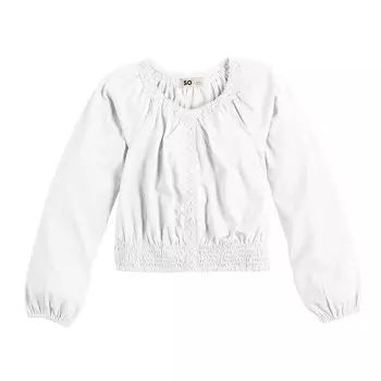 Вязаный топ SO с отделкой крючком для девочек 6–20 лет, стандартного размера и размера плюс, цвет Modern White