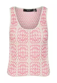Вязаный топ, сплошной узор, женский VERO MODA, розовый