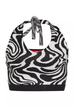 Вязаный топ swirly, черный/белый