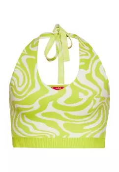 Вязаный топ swirly, светло-зеленый