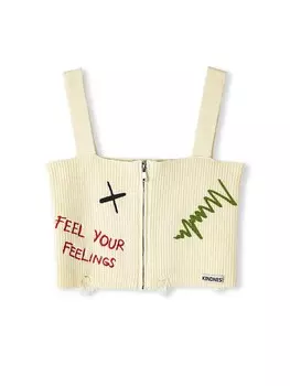 Вязаный топ Twist, крем