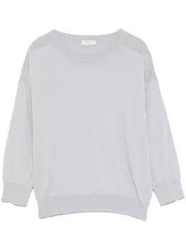 Вязаный топ, украшенный пайетками Peserico, синий