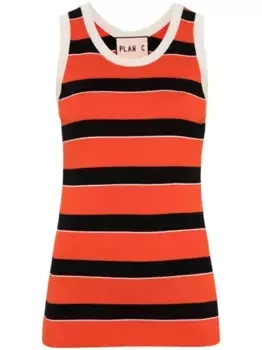 Вязаный топ в полоску Plan C, красный