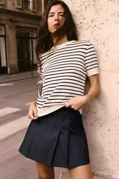 Вязаный топ в полоску ZARA, цвет striped