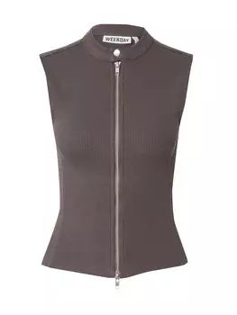 Вязаный топ WEEKDAY Zoe, серо-коричневый