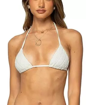 Вязаный треугольный топ для бикини Edikted, слоновая кость/кремовый