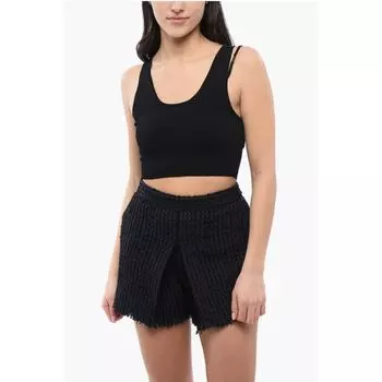 Вязаный укороченный топ PIXELED ICON Dsquared2, Black