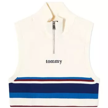 Вязаный укороченный топ с высоким воротником Tommy Jeans
