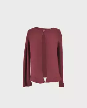 Вязаный жакет для девочки на пуговицах La Ormiga, красный