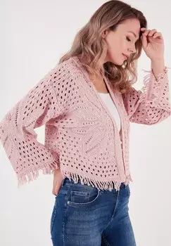 Вязаный жакет LELA, розовый