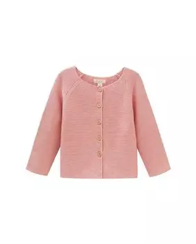 Вязаный жакет с длинным рукавом и деревянными пуговицами Dadati, розовый