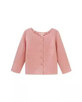 Вязаный жакет с длинным рукавом и деревянными пуговицами Dadati, розовый