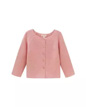 Вязаный жакет с длинным рукавом и деревянными пуговицами Dadati, розовый