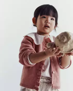 Вязаный жакет с подвязками Sfera, цвет Salmon