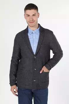 Вязаный жакет с вшитыми карманами COLIN'S, темно-синий