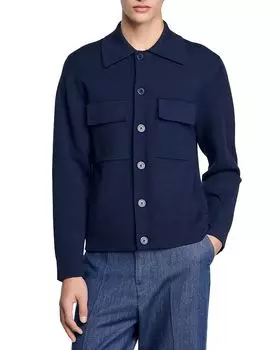 Вязаный жакет Sandro, синий