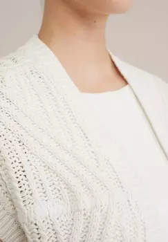 Вязаный жакет WE Fashion, белый