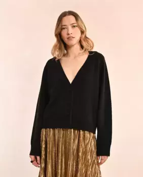 Вязаный женский кардиган с длинным рукавом Molly Bracken, черный