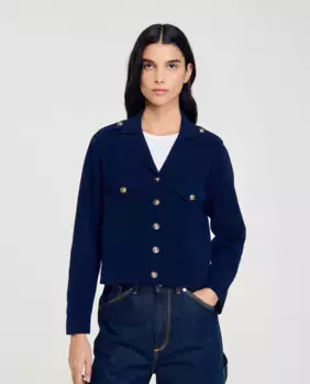 Вязаный женский кардиган Sandro, синий