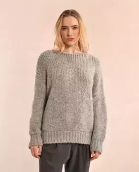 Вязаный женский свитер с длинным рукавом Molly Bracken, серый