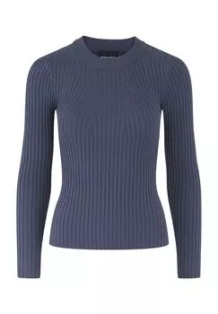 Вязаный женский свитер с круглым вырезом PIECES, цвет Ombre Blue
