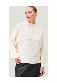 Вязаный женский свитер с рукавами-трубой Zero, цвет 1712 Bright Cream