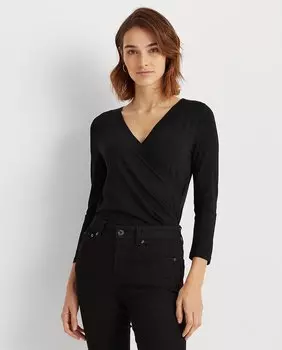 Вязаный женский топ в стиле креста Lauren Ralph Lauren, черный