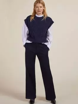 Вязаный жилет Baukjen Elleca Ecotec с фестонами, классический темно-синий