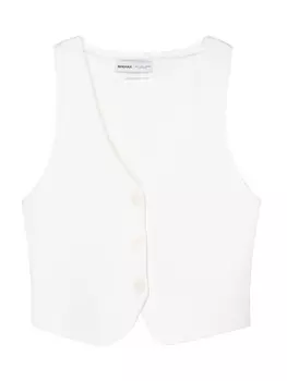 Вязаный жилет Bershka, белый