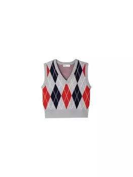 Вязаный жилет Bershka, серый